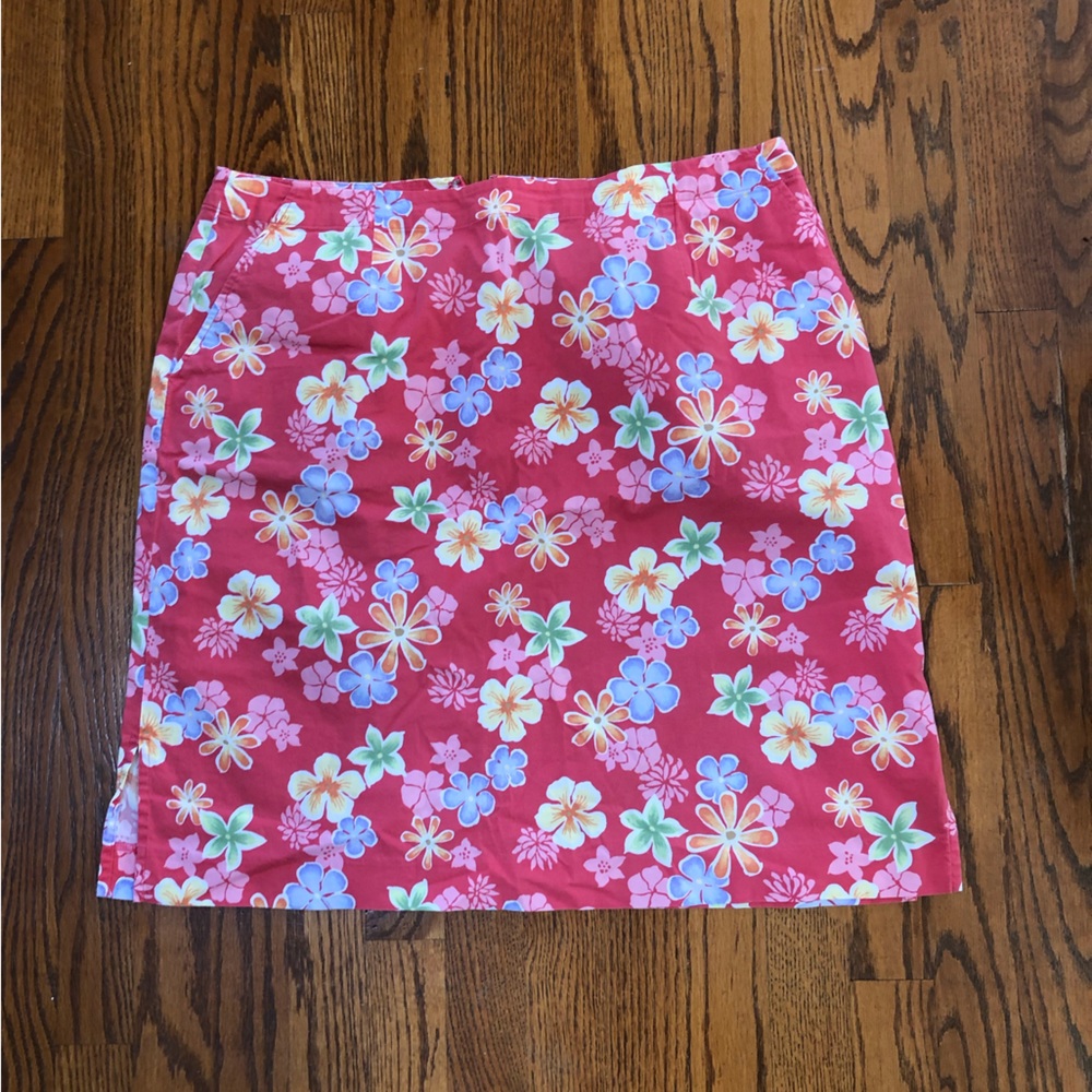 DAVID BROOKS Happy Floral Cotton Skirt  Size 16